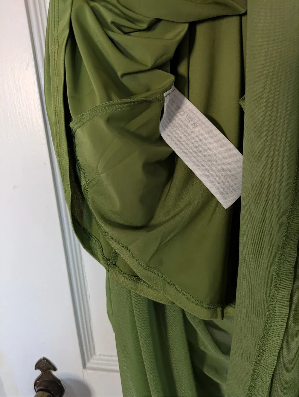 Abercrombie Sheer High Neck Maxi Dress Kiwi Green Size M
